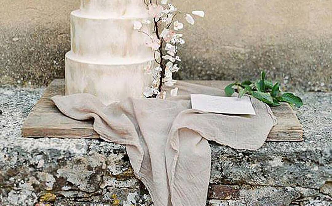 Rustic Blossom Branch Wedding Cake, Tuscan Wedding Cakes