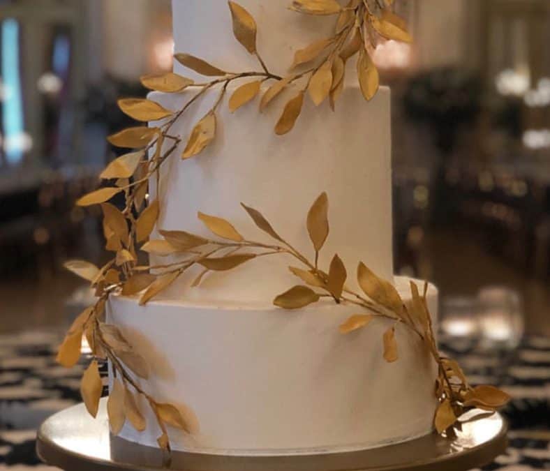 Buttercream and Gold Branch Cake at St. Regis