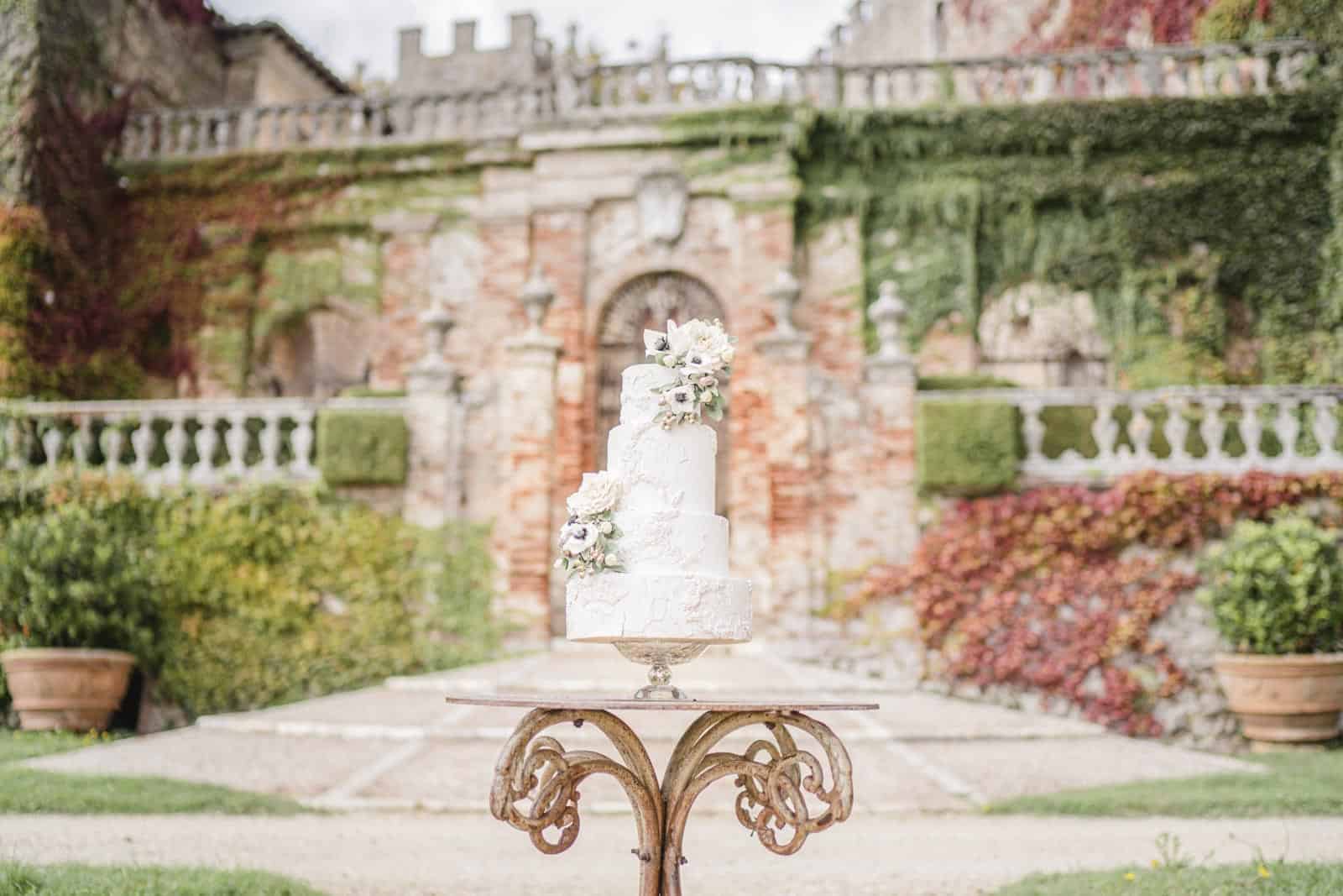 Romantic tiered Cake by Florence Italy Cake Designer Melanie Secciani at Castello di Celsa