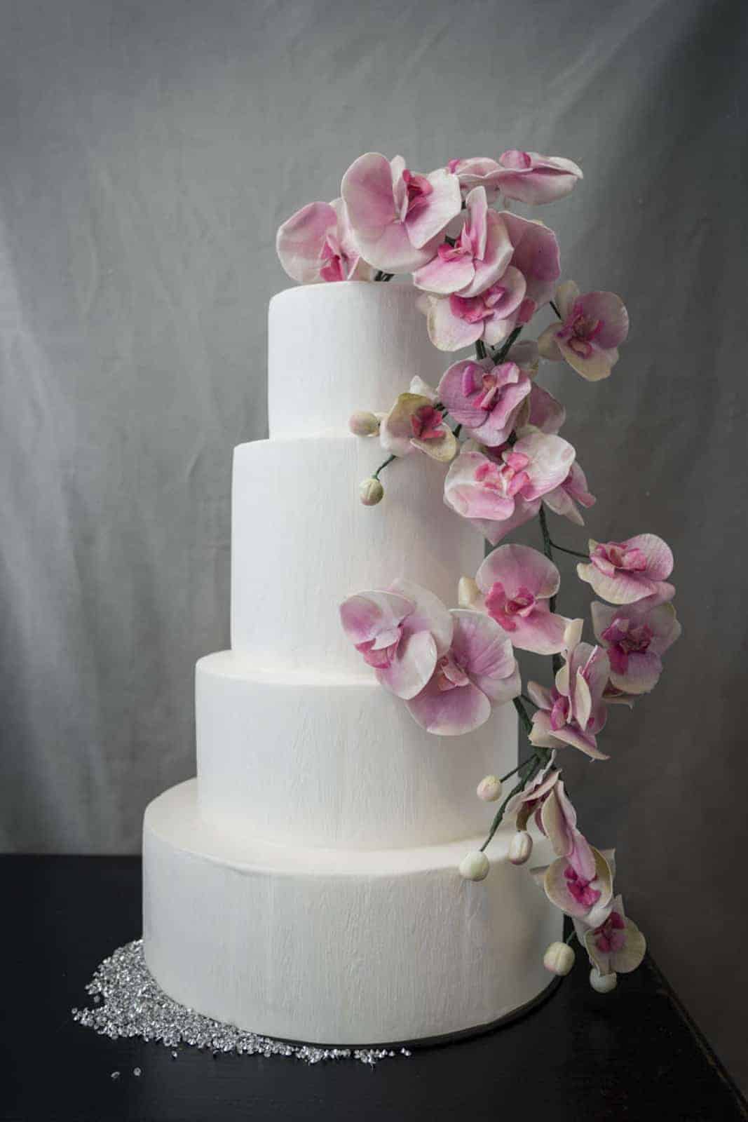 Tuscan Wedding Cakes / Pink Orchid Cake